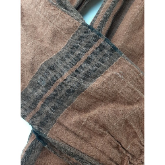 Cloth & Stone Anthropologie Women's Orange Black Plaid Smocked Flannel Top S - Picture 9 of 9